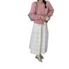 Autumn and Winter New Long Camel Hair Dopamine Color Round Neck Long Sleeve Plush Knitted Jacket Women's Age-reducing Cardigan