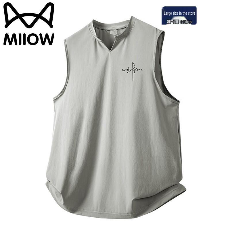 MiiOW Men s Lightweight Cooling Quick-Dry Sleeveless T-Shirt XL светло-серый