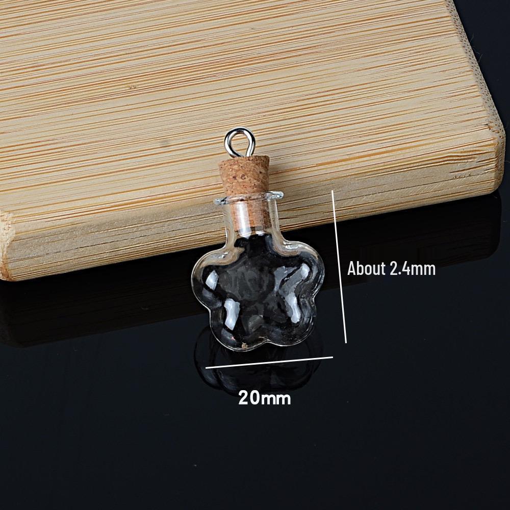 Mini Special-Shaped Glass Wishing Bottle Pendant with Cork for DIY