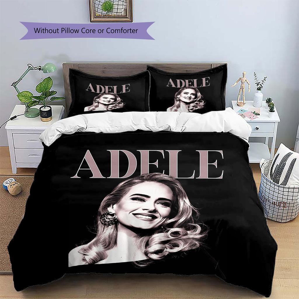 Adele Pattern Bedding,Quilt Set Quilt Cover Pillowcase Home Birthday Gift(1 * duvet cover + 2 * pillowcase, without core)
