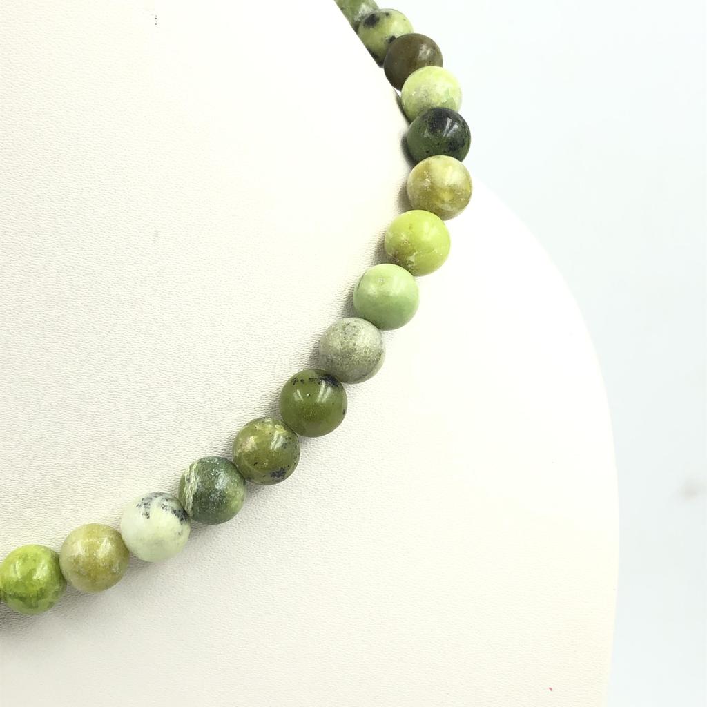 8mm Natural Chrysoprase Gemstone Round Beads Designer Necklace 17-20" Handmade Beads Choker Gift For Women 8BN-34