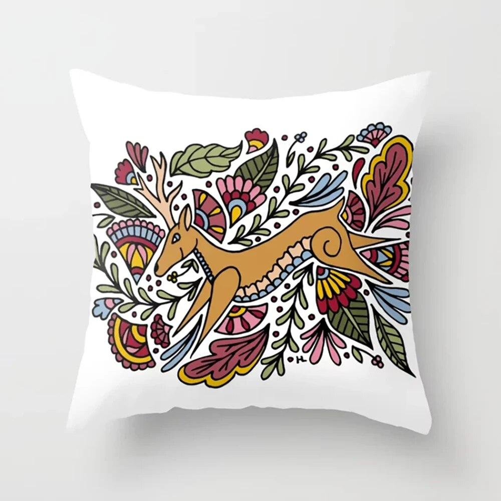 Heimdekoration Kissenbezug Schlafzimmer Wohnzimmer Ölgemälde Blumenmuster Gedruckt