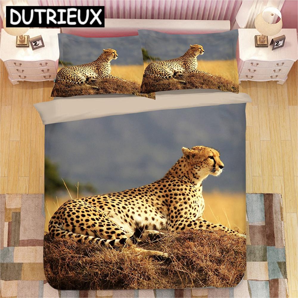 3D Animal Horse Tiger Lion Print Bedding Set Duvet Covers Pillowcases One Piece Comforter Bedding Sets Bedclothes Bed Linen 04