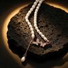 Dreamy Butterfly Tassel Imitation Pearl Necklace for Women, Everyday Collarbone Chain Fashion New Style Woolen Necklace Accessory