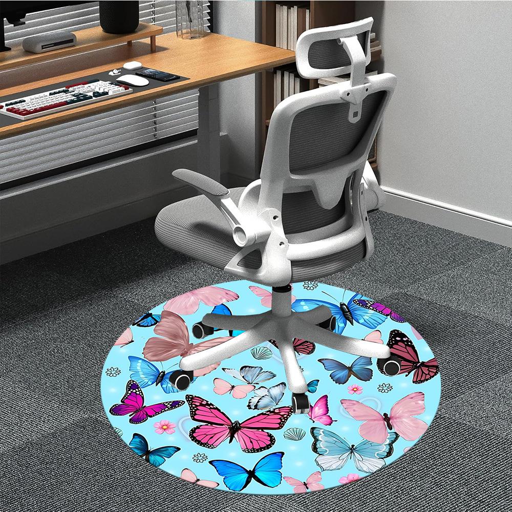 

1pc Butterfly Print Chair Carpet for Office, Soft Flannel Throw Mat, Perfect for Office,Holiday Party Decoration Choice yy251113125 80cm by 80cm
