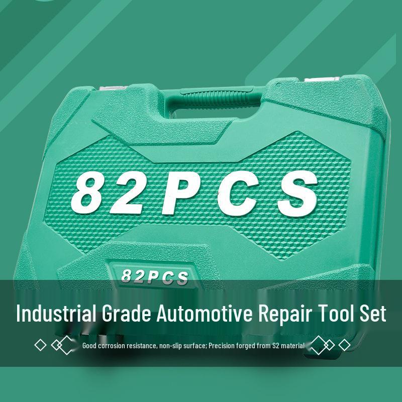 82-Piece Car Repair Tool Set: Socket Wrench & Combination Tools