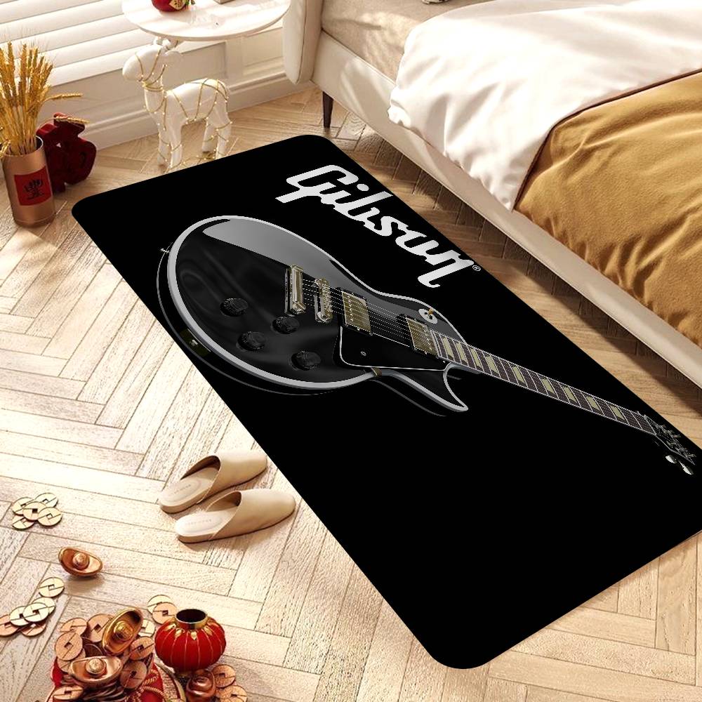 Tappetino da Pavimento con Logo Gibson Guitar Stile INS Morbido Tappeto per Pavimento Camera da Letto Tappeto per Lavanderia Casa Tappeti Antiscivolo per Zona Comodino