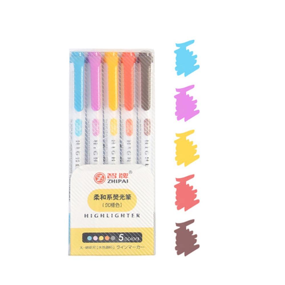 5/25pcs/set Double Headed Highlighter Pen Set Art Marker Student Stationery Fluorescent Pen Fluorescent Drawing Markers