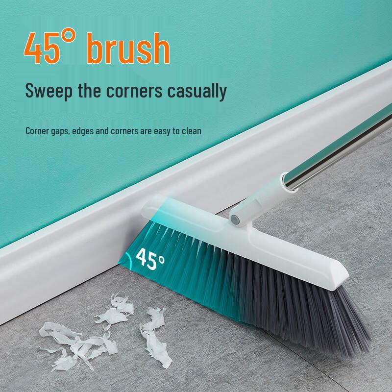Brangdy Foldable Soft Bristle Broom and Dustpan Set