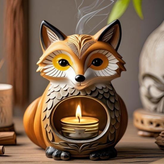 Animal Incense Burner Resin Butterfly Rabbit Incense Holder Handmade Fox Owl Incense Cone Burner Desktop Ornament for Yoga Room