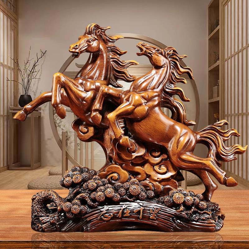 Wine Cabinet Zodiac Home Crafts Resin Animal Horse Statue Living Room Shop Opening Gifts Office Decor