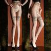 Men'S And Women'S High-Quality Lace-Waist Spliced Faux Two-Piece Pantyhose For Women, Ultra-Thin, Shiny And Sexy