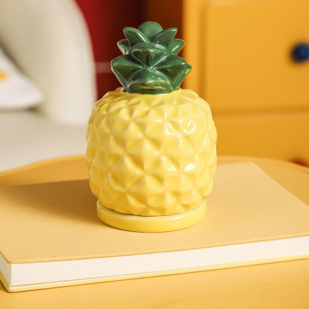 Dust-proof Fruit Theme Toothpick Box Pineapple Shape Dental Floss Storage Box  Living Room