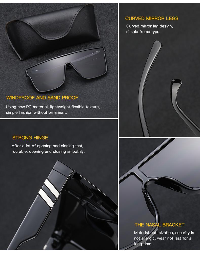 Mode Herren Damen Outdoor Polarisierte Sonnenbrille Fahren Sport Sonnenbrille UV400 Übergroße Rahmenbrille Reit-Sonnenbrille für Herren