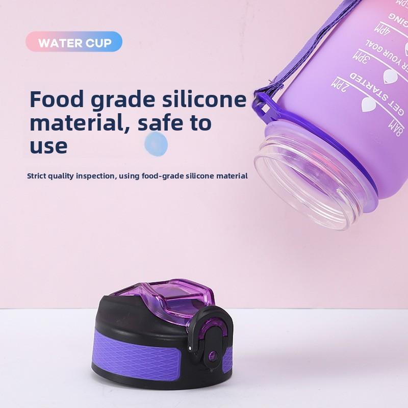 Gradient Color Space Cup, Large-capacity Portable Bouncy Lid Outdoor Water Bottle, Fitness and Sports Water Cup