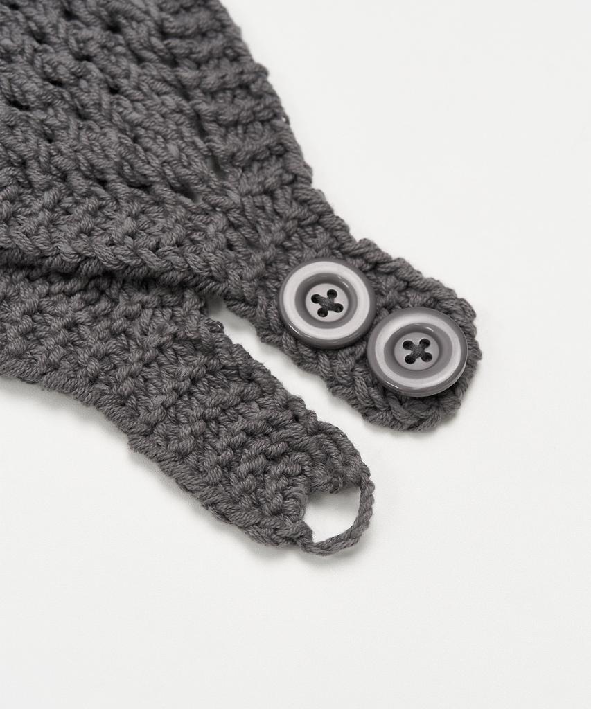 TOFFEE WOMEN W Crochet Knit Hair Band (Grey)