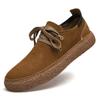 Genuine Leather Casual Shoes Men Brown Suede Shoes Moccasins Slip On Men's Flats Breathable Autumn Winter Male Driving Shoes