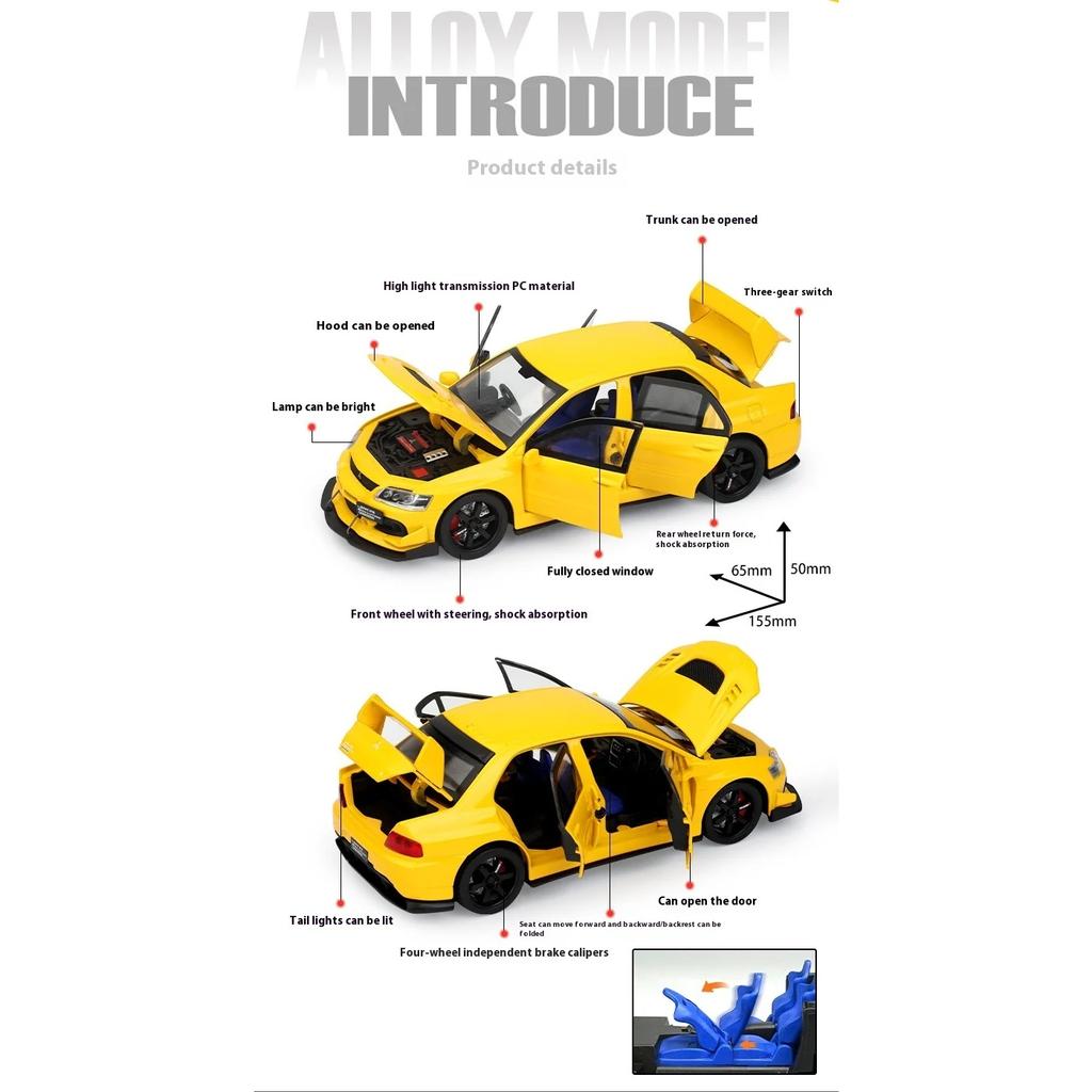 1/32 Mitsubishi Lancer Evolution Ninth Super Racing Metal Alloy Diecast Car Model Outdoor Collection Hobby Boutique Gift Boy