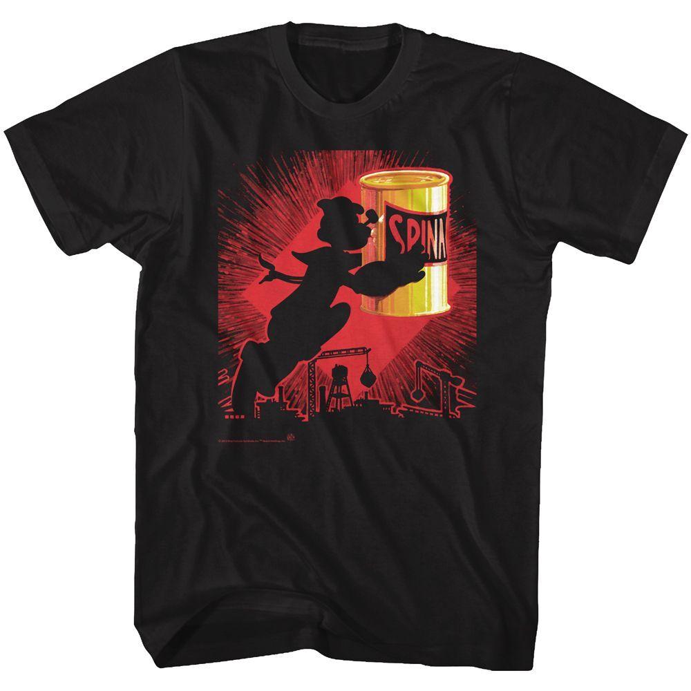 Popeye Silhouette Short Sleeve Adult T-shirt XXL