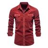 Herren Kord Langarm Hemdjacke, Business Slim Fit Lässiger Stil für Männer Weiches Kord Langarmhemd Herren Lässiges Oberteil