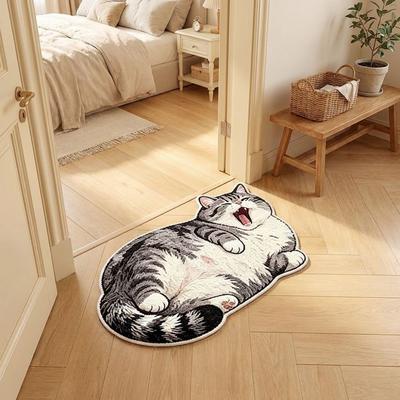 2D Home Decor Carpet Anti-fouling Cartoon Carpet Soft Cat-Shaped Area Rug  Bedrooms