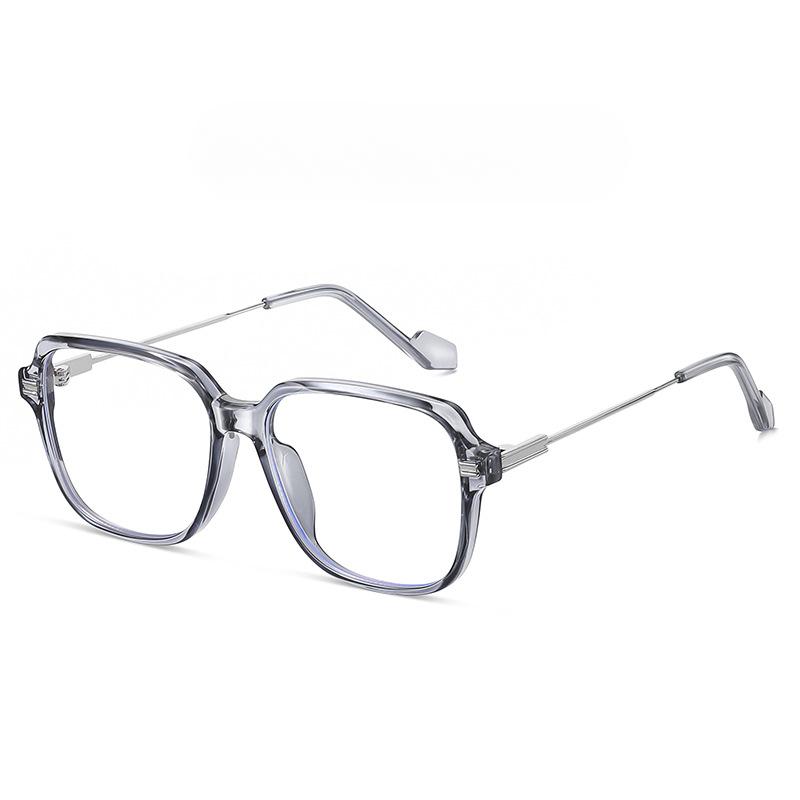 New TR Mixed Metal Flat Mirror Big Box Square Transparent TR Frame Glasses Unisex Flat Mirror Glasses Frame