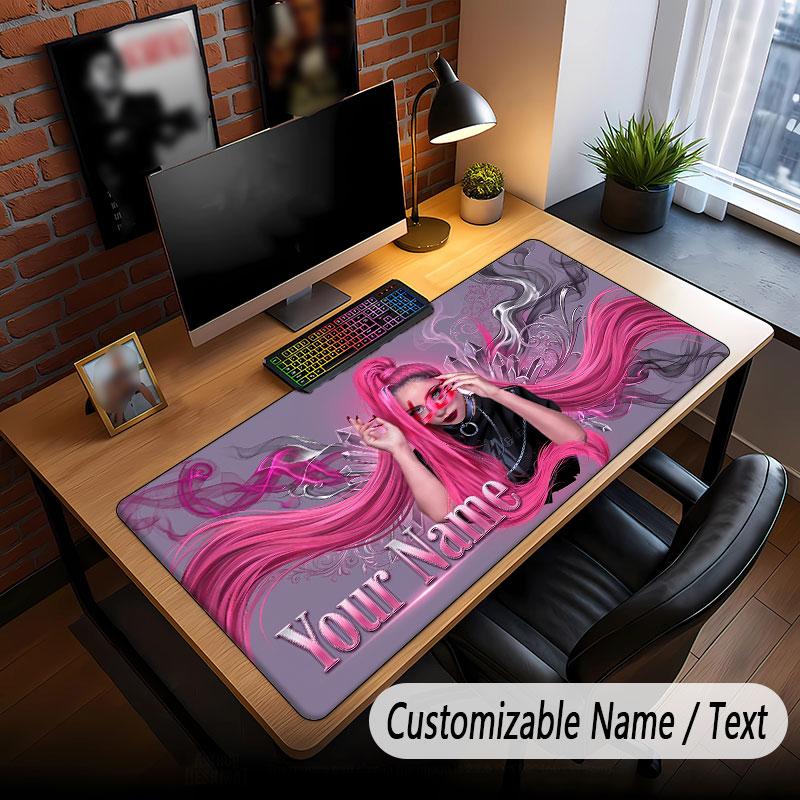 Custom Name Extended Mouse Pad,Lady Gaga Gaming Desk Mat For Home Office Desktop Decor