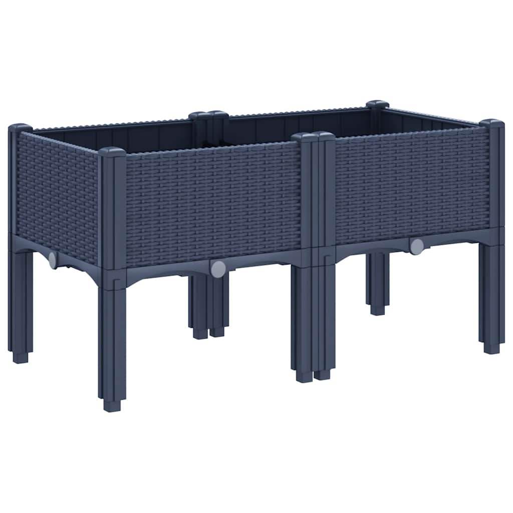 Planter with Legs Blue Grey 80 x 40 x 42 cm PP