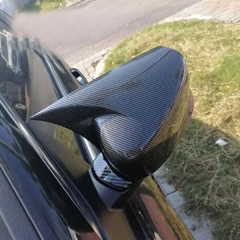 For Acura ILX 2013-2024 Car Sticker Rearview Side Mirror Cover Wing Cap Exterior Door Rear View Case Trim Carbon Fiber Look ABS
