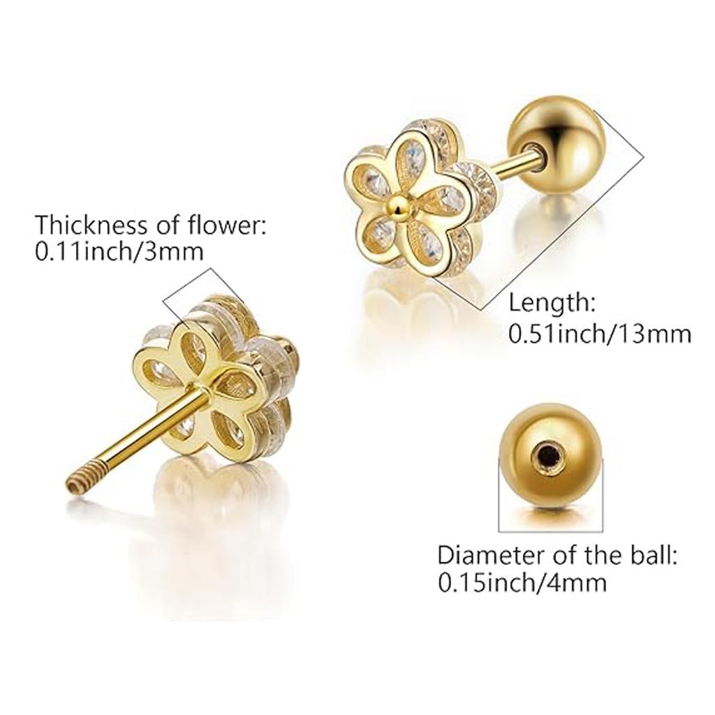 Cercei Dama Design Floare Earrings Zirconia Gold Hypoallergenic Fashion Simple Women's Earrings