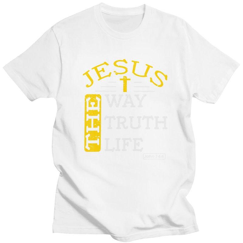 Custom Male Jesus The Way Truth Life T Shirts Short Sleeves Cotton Tshirts Streetwear Tshirt Casual Tees Loose Fit Clothes