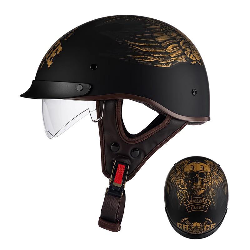 Vintage Harley Style Half Face Helmet 3C Certified Men Women Commuter Motorcycle