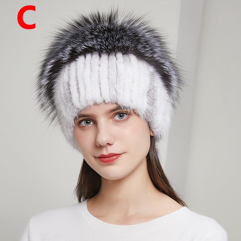 Warm Mink Fur Women Hat Beanies Caps 