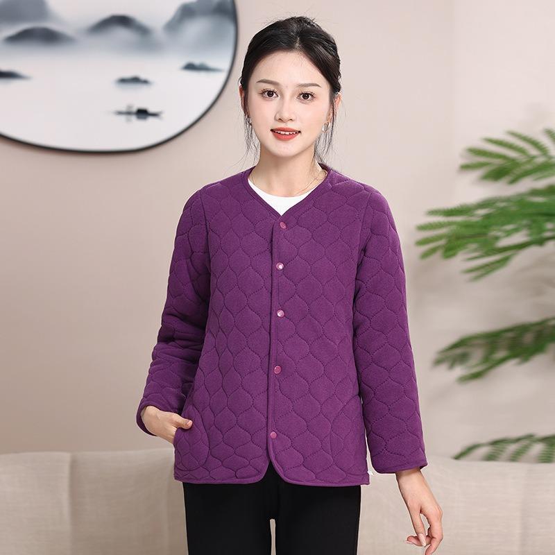 

Зимняя бархатная куртка с утолщенным внутренним слоем, защищающая от холода, однотонная хлопковая куртка XXXL фиолетовый