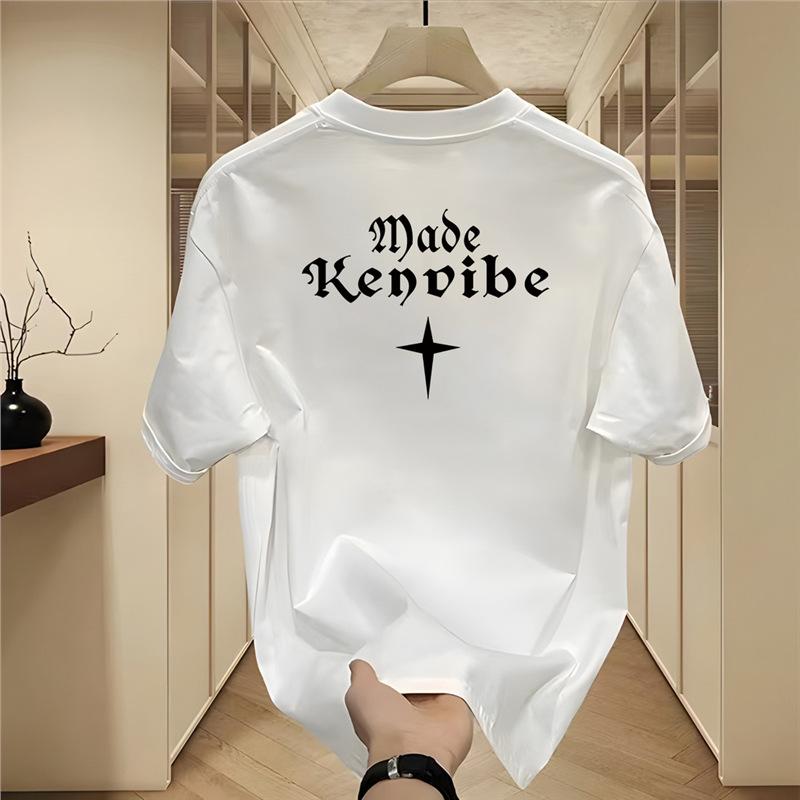 Short-Sleeved Men'S Hong Kong Style T-Shirt Heavy Trendy And Versatile Clothes Men'S Trendy Brand Loose American Retro High Street
