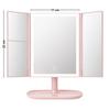 Hollywood pink folding mirror for makeup 22x17cm LED