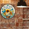 1pc Vintage Daisy Wreath 20cm Lightweight Aluminum Wall Decor Retro Spring Summer Door Hanging Farmhouse Holiday Everyday De