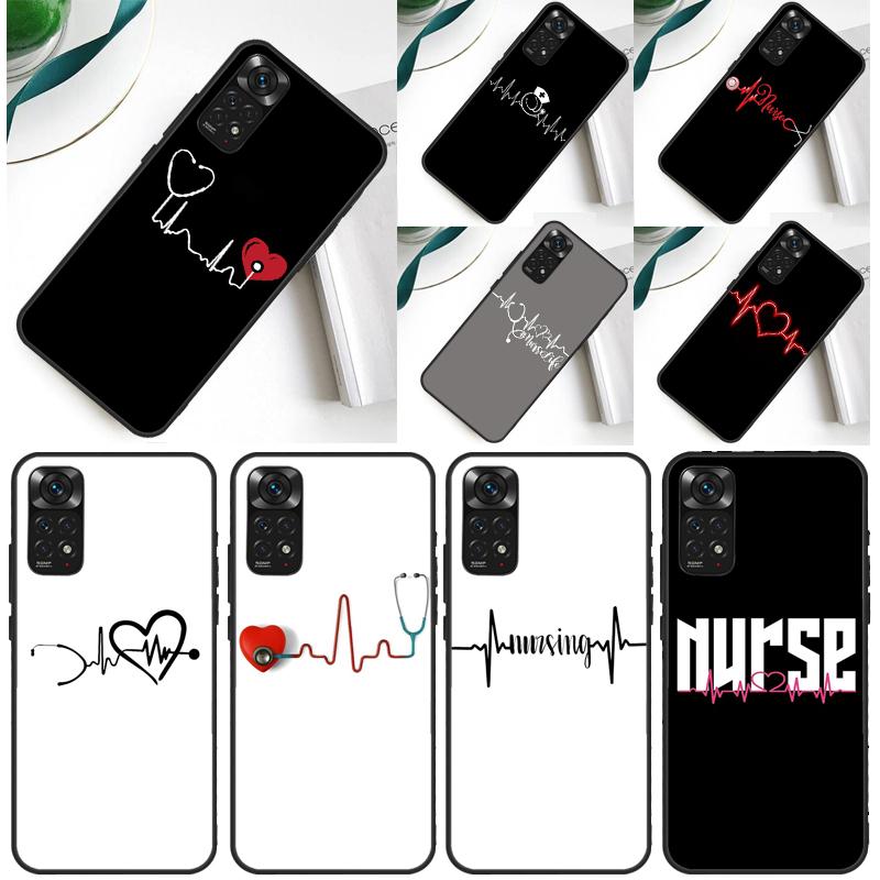 Nurse Heartbeat Case For Xiaomi Redmi Note 13 Pro 14 12 9 10 11 Pro 10S 11S 12S Redmi 14C 13C 10C 12C Cover