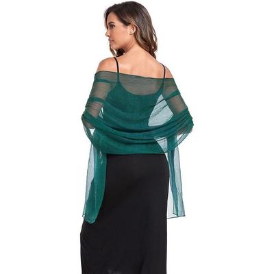 European & American Style Chiffon Shawl: Women's Long Sun Protection Scarf for Spring & Summer Weddings