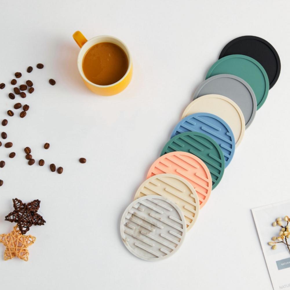1PC Silicone Drain Coaster Multi-purpose Heat Resistant Protection Cup Holder Drying Mat Draining Pad Table Placemat