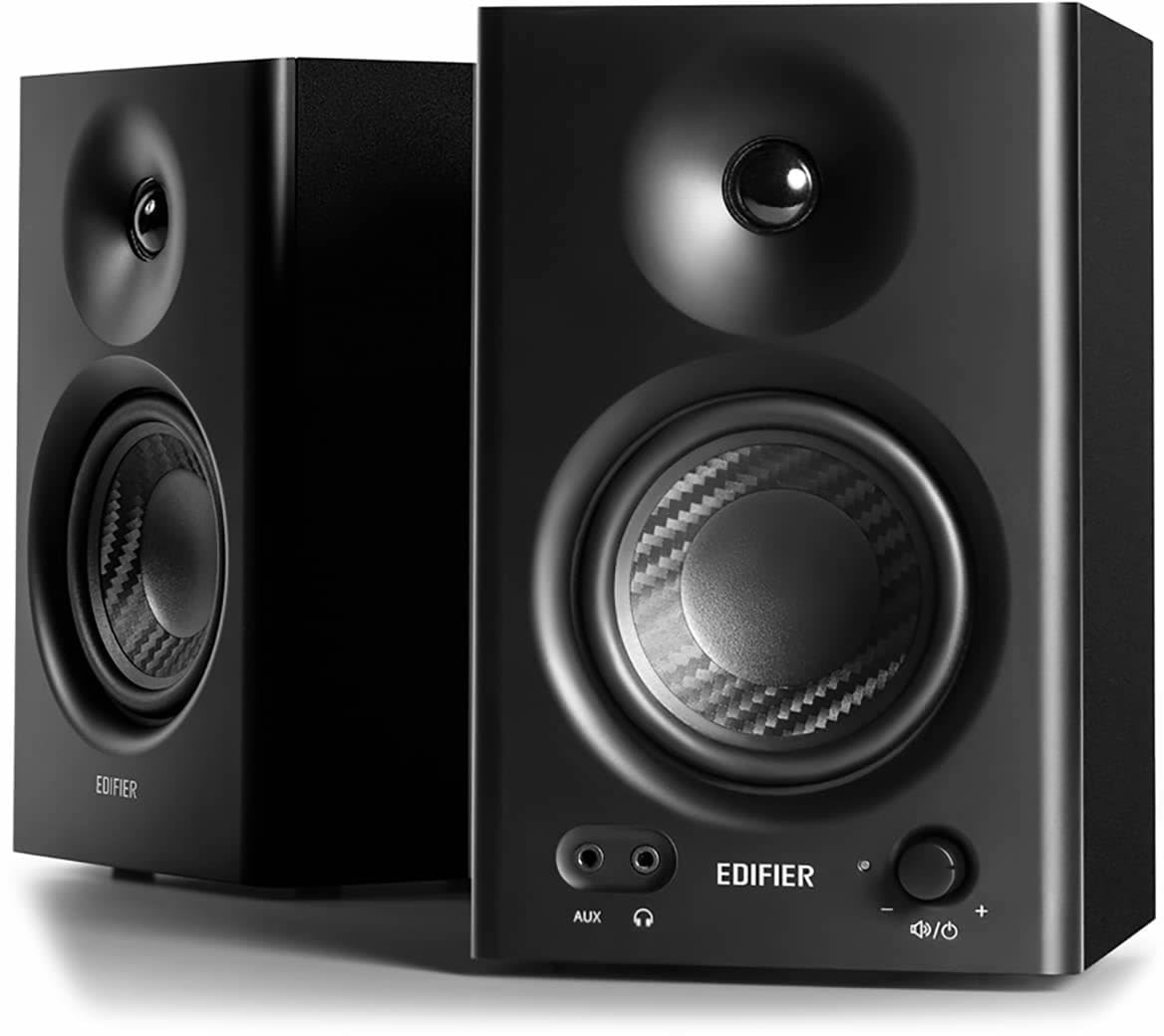 

Edifier MR4 42W Monitor Speakers with Amplifier Receiver Sound Active Nearfield Speakers for and Studio Monitoring Wired External TRS Inputs Headphone чёрный