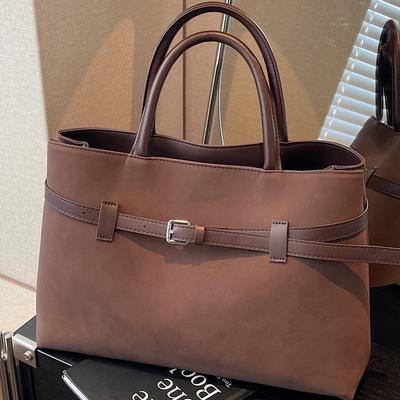 Premium Maillard Bag Women'S Autumn Texture Matte Hand Bag Large Capacity Commuter Tote Bag