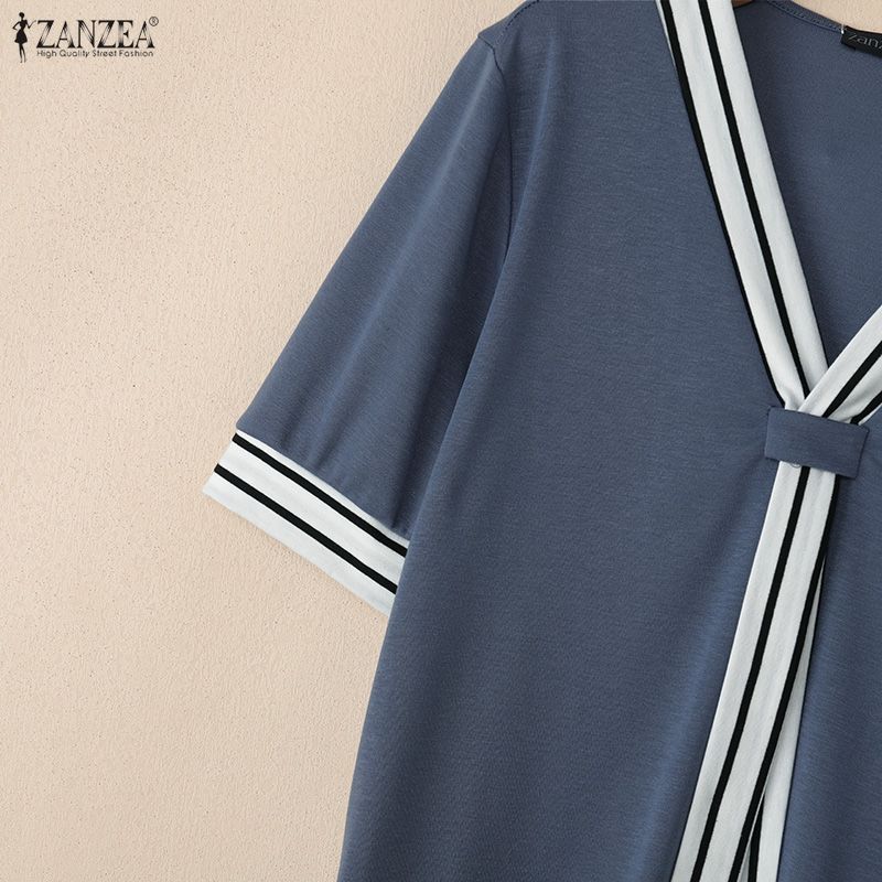 Casual Commute Zanzea Vneck Women Loose Short Sleeve Blouse