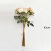 7PCS/Bundle 7 Head Rose Artificial Flower Silk Petals Faux Flower  Desktop Ornament