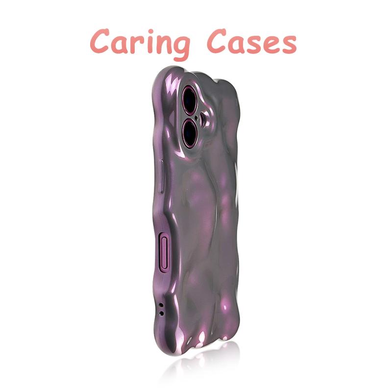 For iPhone 16 Pro Max Case Blush Pink Wavy Bubble Silicone Shockproof Compatible with iPhone 15 14 13 12 11