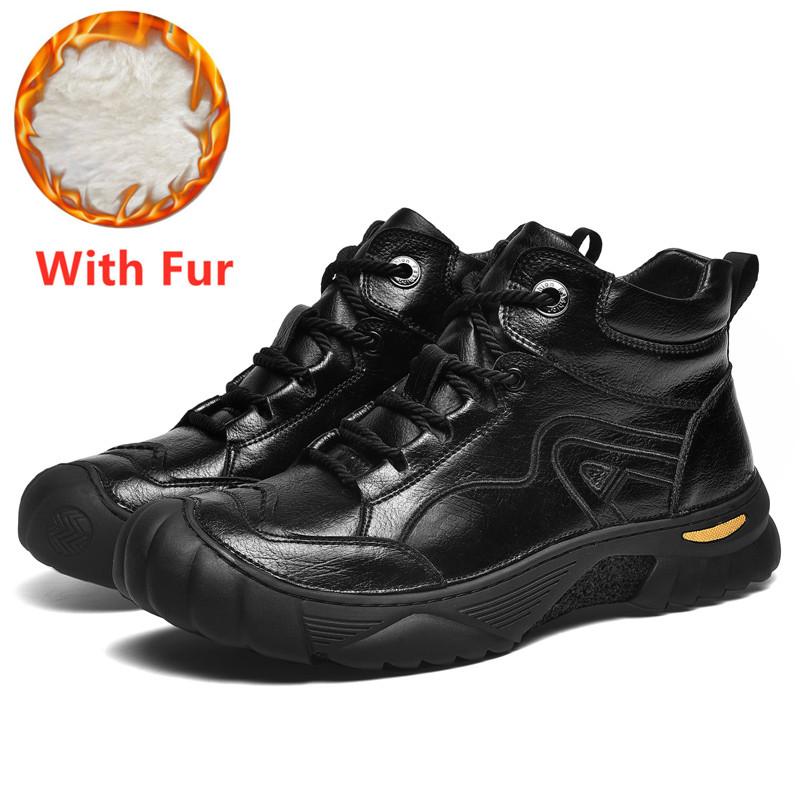 FashionMan Casual Boots Motocross Outdoor Shoes Comfy Genuine Leather Winter Men's Boots Fashion Luxury Brand Men Shoes Hiking Boots