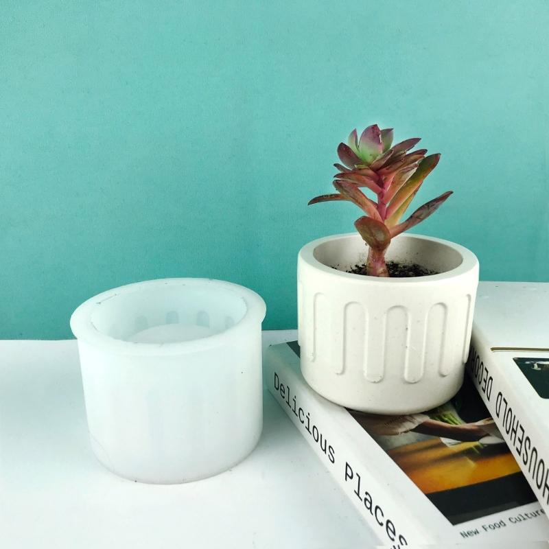 4Pcs Silicone Moulds for Concrete Flower Pots Cement Plant Pot Resin Molds Vase Mould Craft Garden Decorating Tools