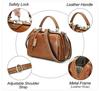 Full-Grain Lambskin Leather Crossbody Handbag with High-End Metal Lock for Women