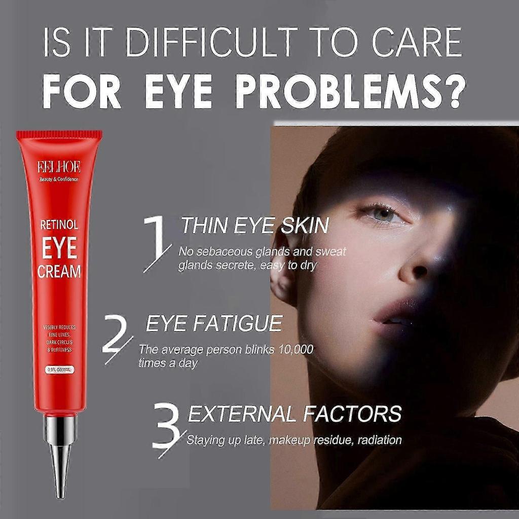 Retinol Augencreme für Anti-Aging & Straffung Reduziert feine Linien, spendet tief Feuchtigkeit & strafft die Haut Kollagenfördernd, pflegende Augenbehandlung 15ml