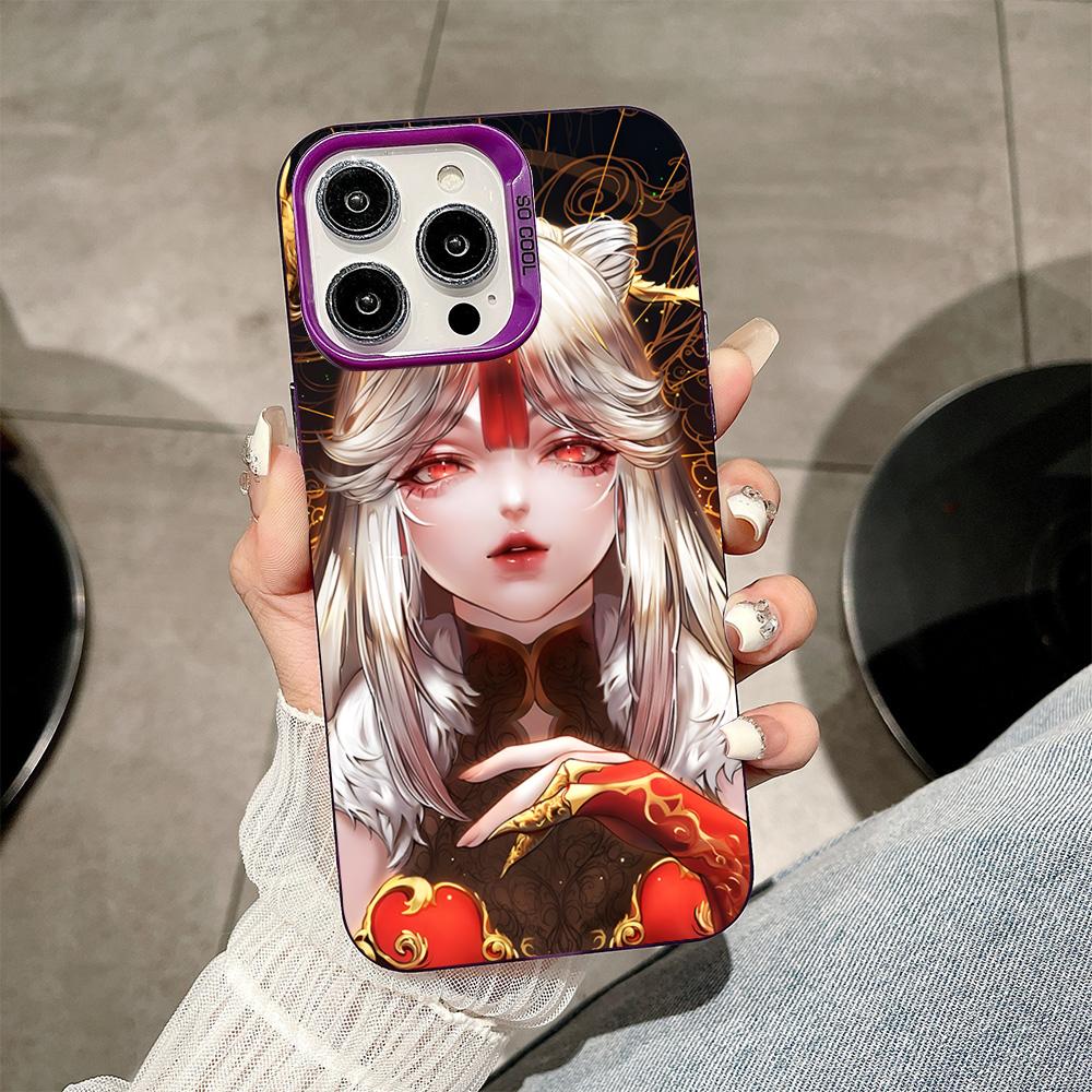 Game GI Ningguang Purple Translucent Mobile Phone Case for iPhone 17 16 15 14 13 12 11 X XR XS 8 7 Air Pro Max Plus Cover